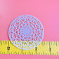 Joy Floral polymer clay coin 2.5" mylar stencil texture sheet flowers