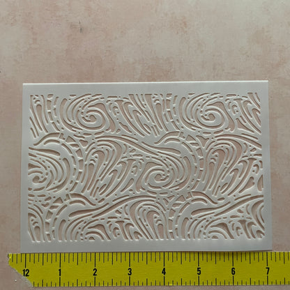 Fingerprint Swirling mylar stencil polymer clay texture