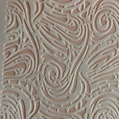 Fingerprint Swirling mylar stencil polymer clay texture