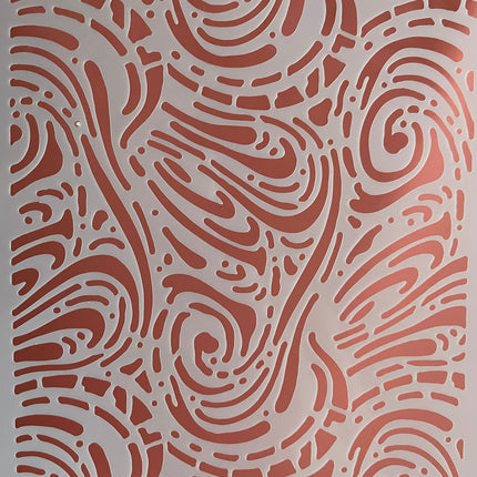 Fingerprint Swirling mylar stencil polymer clay texture
