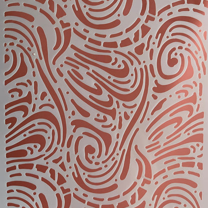Fingerprint Swirling mylar stencil polymer clay texture