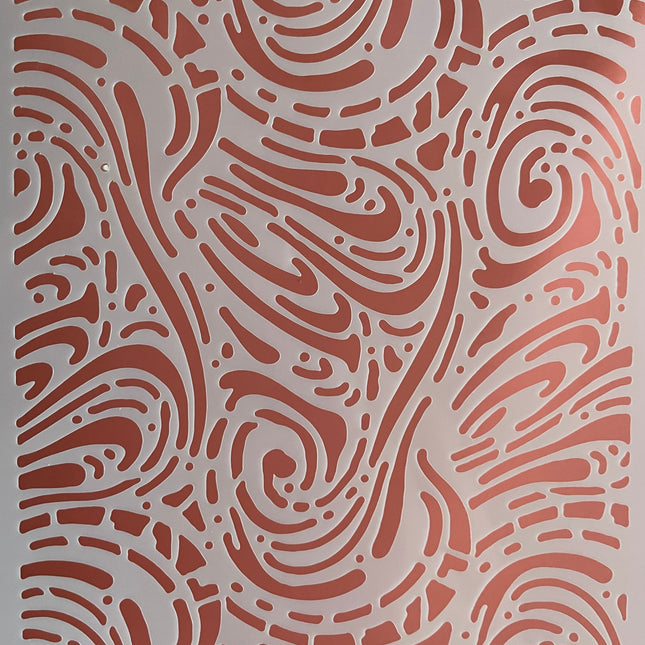 Fingerprint Swirling mylar stencil polymer clay texture