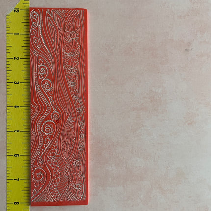 Tendrils Rubber Stamp 8 inch long bracelet style Organic Flowing Waves - Create Along 