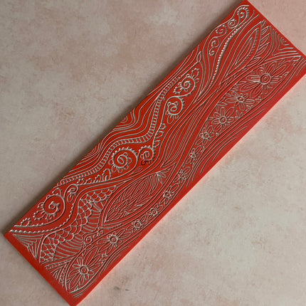 Tendrils Rubber Stamp 8 inch long bracelet style Organic Flowing Waves - Create Along 