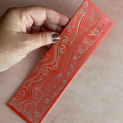 Tendrils Rubber Stamp 8 inch long bracelet style Organic Flowing Waves - Create Along 