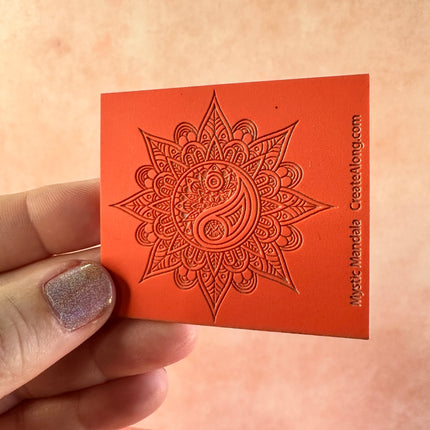 Mystical Mandala Sun Yin Yang polymer clay deco rubber stamp texture sheet - Create Along 