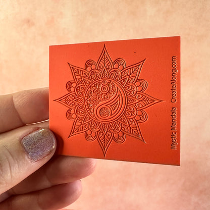 Mystical Mandala Sun Yin Yang polymer clay deco rubber stamp texture sheet - Create Along 