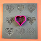 Hearts a Plenty Stamp and Cut polymer clay rubber texture sheet and cutter