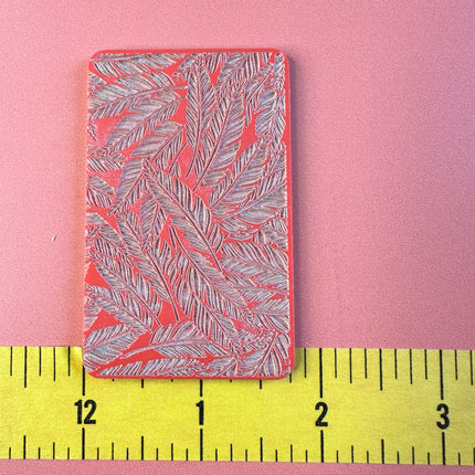 Feathers polymer clay deco rubber stamp texture sheet - Create Along 