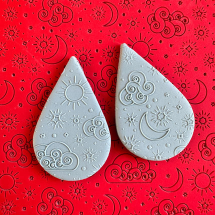 Bright Skies polymer clay rubber stamp texture sheet card making - Create Along 