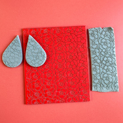 Bubble Flower polymer clay rubber stamp texture sheet card making - Create Along 