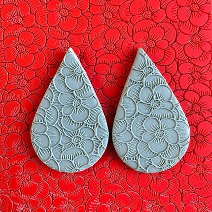 Bubble Flower polymer clay rubber stamp texture sheet card making - Create Along 