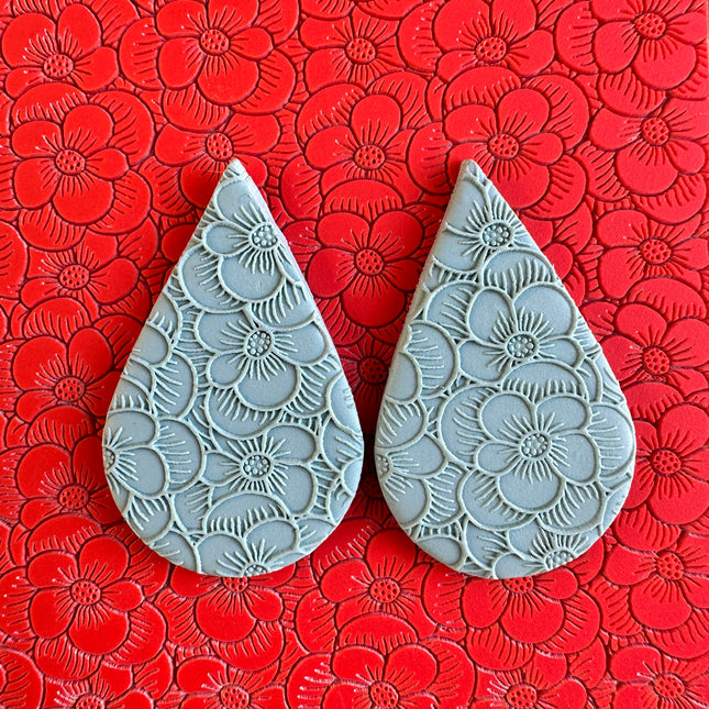 Bubble Flower polymer clay rubber stamp texture sheet card making - Create Along 