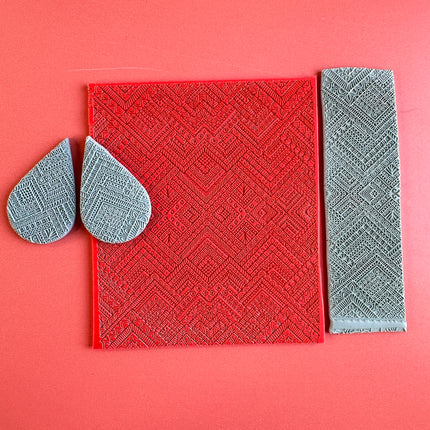 Funky Mountain Chevron polymer clay rubber stamp texture sheet card making - Create Along 