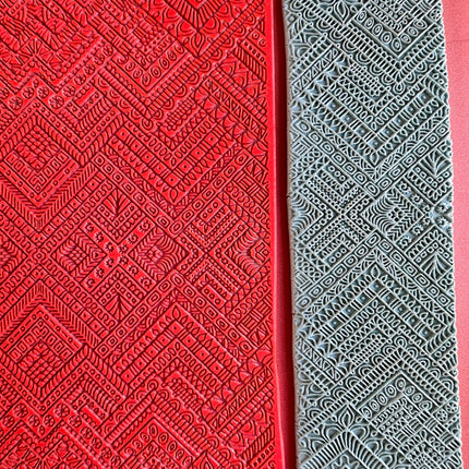 Funky Mountain Chevron polymer clay rubber stamp texture sheet card making - Create Along 