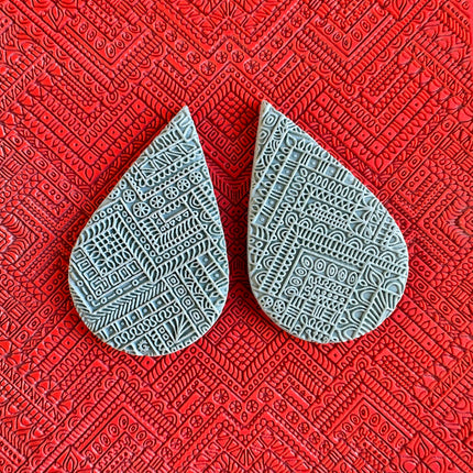 Funky Mountain Chevron polymer clay rubber stamp texture sheet card making - Create Along 