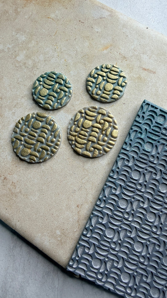 Organic Moons Rubber Texture Stamp | 3x4 Inch