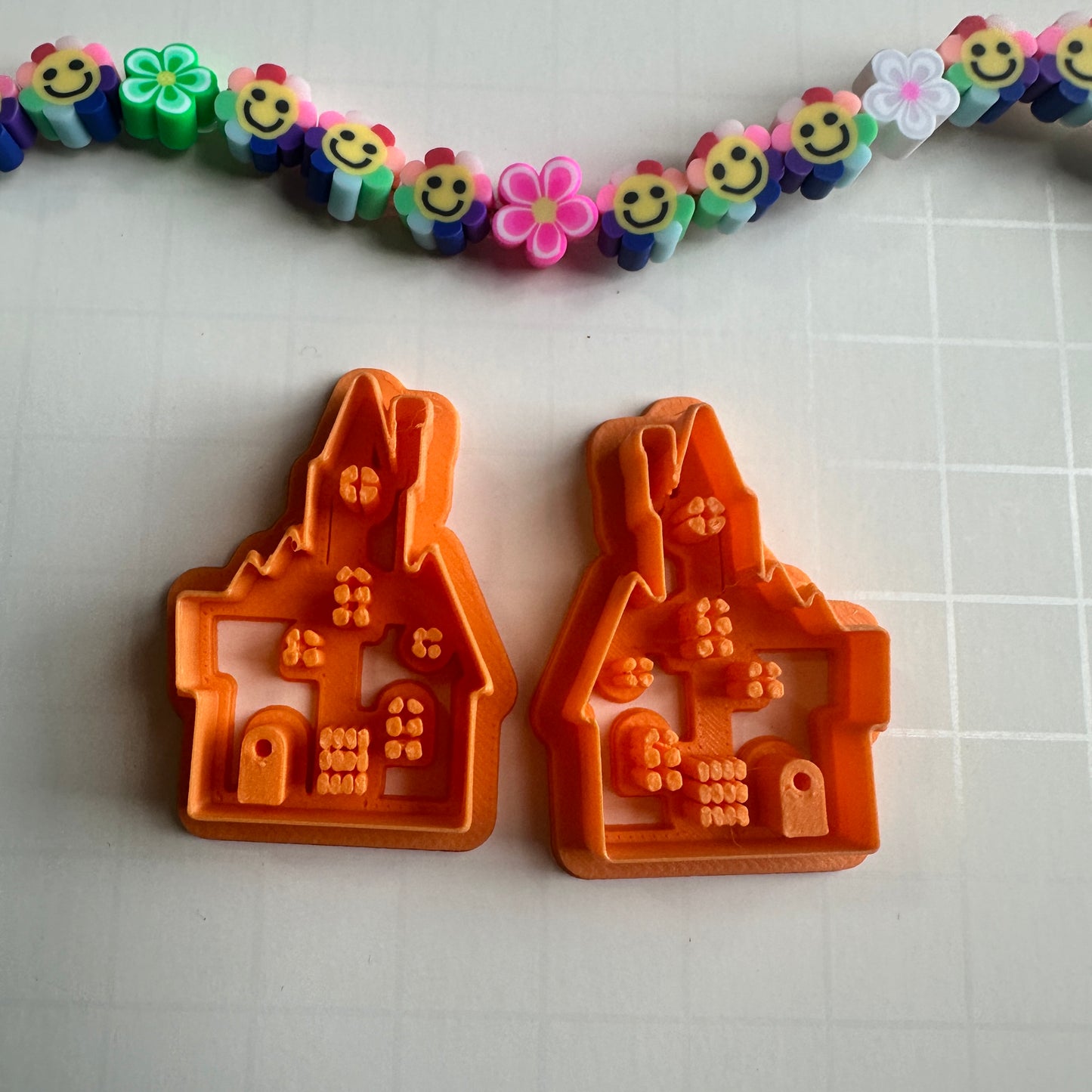 Haunted House Halloween Gothic small mirrored clay earring cutter set