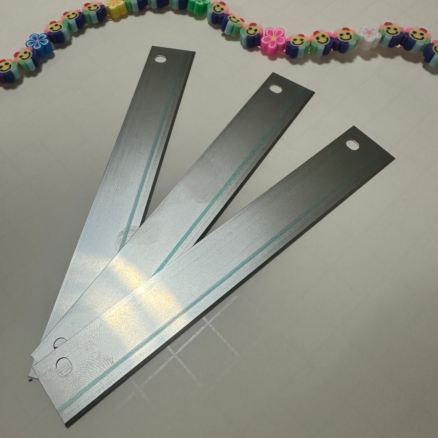 The "Blue Steel" Clay Blade specialty blades for polymer clay slicing caning cane stiff sharp