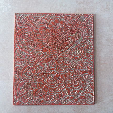 Paisley Garden Texture Mat rubber Stamp for polymer clay paper Gelli plate and resin ZIA zentangle inspired - Create Along 