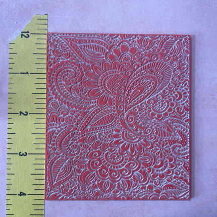 Paisley Garden Texture Mat rubber Stamp for polymer clay paper Gelli plate and resin ZIA zentangle inspired - Create Along 
