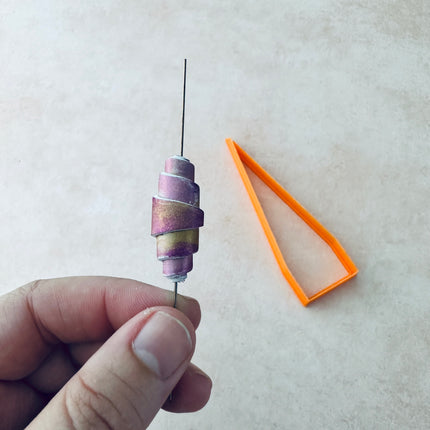 1 inch Rolled clay bead cutter - basic short triangle | paper bead style clay cutter - Create Along 
