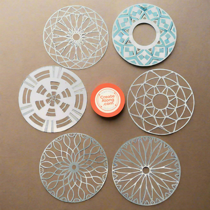 Tribal Coin Stencils 6 designs for polymer clay art jewelry mixed media trading coins - Create Along 