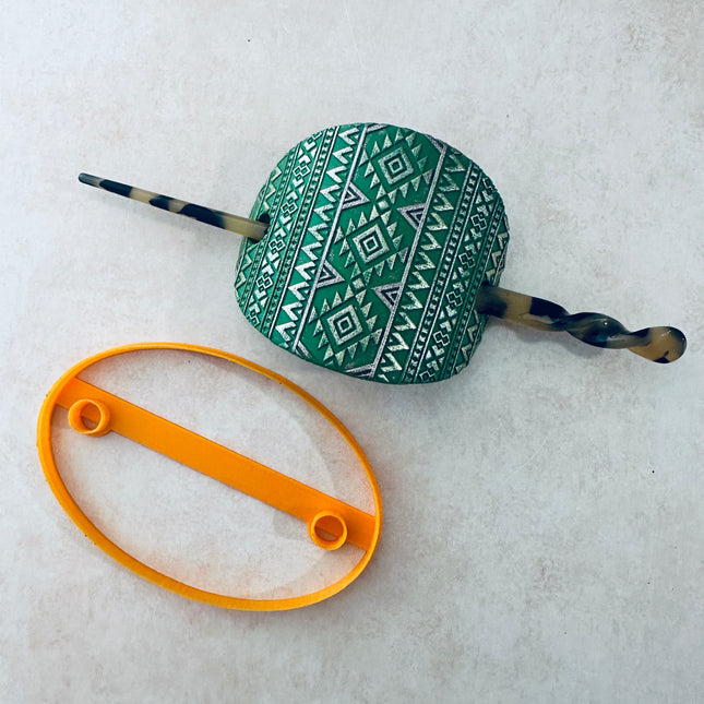 Clay Hair Slide bun cover Cutter Large Oval | polymer clay barrette - Create Along 