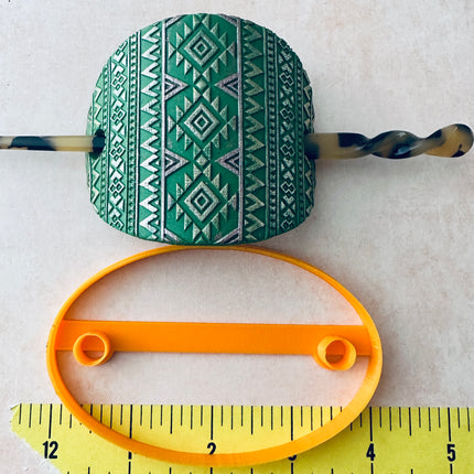 Clay Hair Slide bun cover Cutter Large Oval | polymer clay barrette - Create Along 