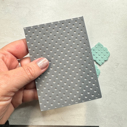 Dots Polymer Clay Stamp – 3x4 Inch Rubber polkadot Texture - Create Along 
