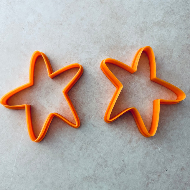 Starfish polymer clay earring Clay Cutter set mirrored pair - Create Along 