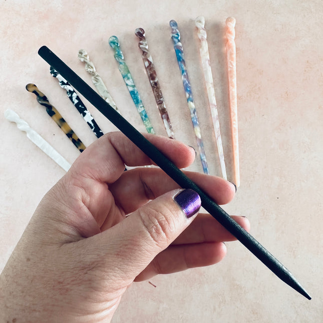 Hair Stick to make bun cover and slide barrettes - Create Along 