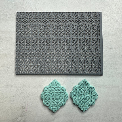 St. Augustine Ironwork polymer clay stamp rubber texture sheet - Create Along 