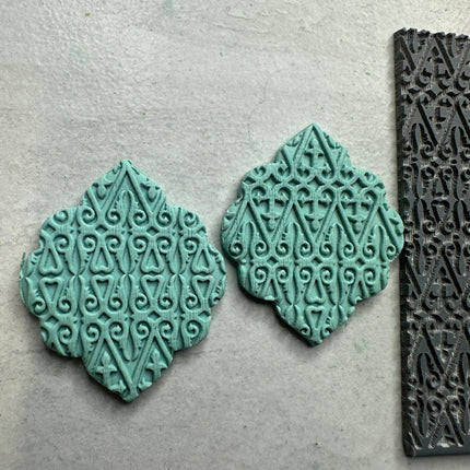 St. Augustine Ironwork polymer clay stamp rubber texture sheet - Create Along 