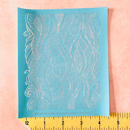 Jelly Wave Tribal patterns polymer clay silkscreen stencil - Create Along 