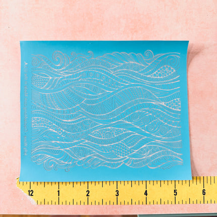 Jelly Wave Tribal patterns polymer clay silkscreen stencil - Create Along 