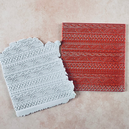 Boho Blanket Tribal Boho Rubber Stamp Texture Sheet Mat for polymer clay metal clay mixed media art - Create Along 