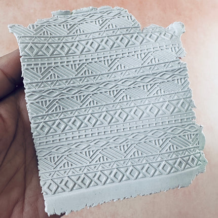 Boho Blanket Tribal Boho Rubber Stamp Texture Sheet Mat for polymer clay metal clay mixed media art - Create Along 
