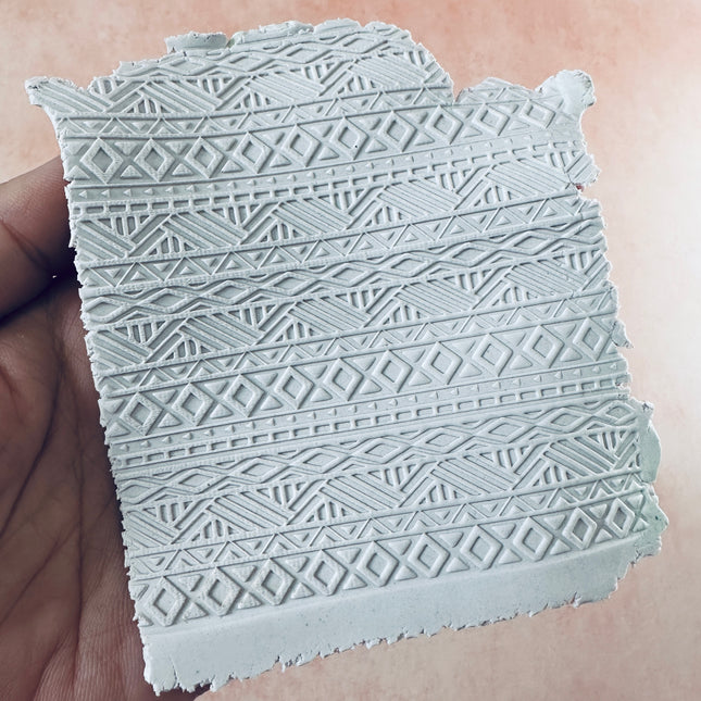 Boho Blanket Tribal Boho Rubber Stamp Texture Sheet Mat for polymer clay metal clay mixed media art - Create Along 