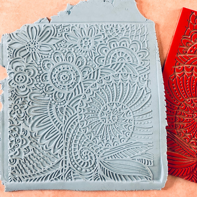 Spiral Snails Texture Mat rubber Stamp for polymer clay paper Gelli plate and resin ZIA - Create Along 