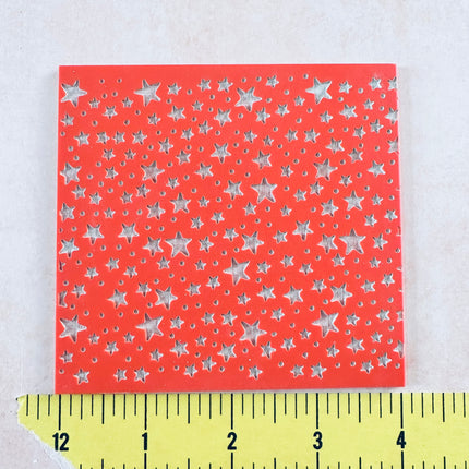 Starry Stars Celestial Rubber Stamp polymer clay Texture Sheet Mat Halloween - Create Along 