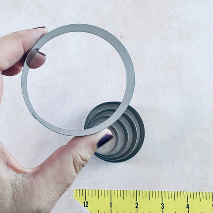Metal Round circles polymer clay cutter set of 5 basics - Create Along 