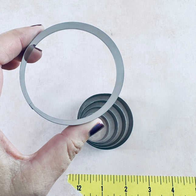Metal Round circles polymer clay cutter set of 5 basics - Create Along 