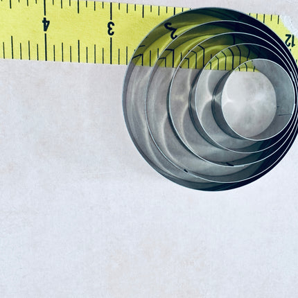 Metal Round circles polymer clay cutter set of 5 basics - Create Along 
