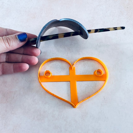 Clay Hair Slide bun cover Cutter Heart | polymer clay barrette - Create Along 