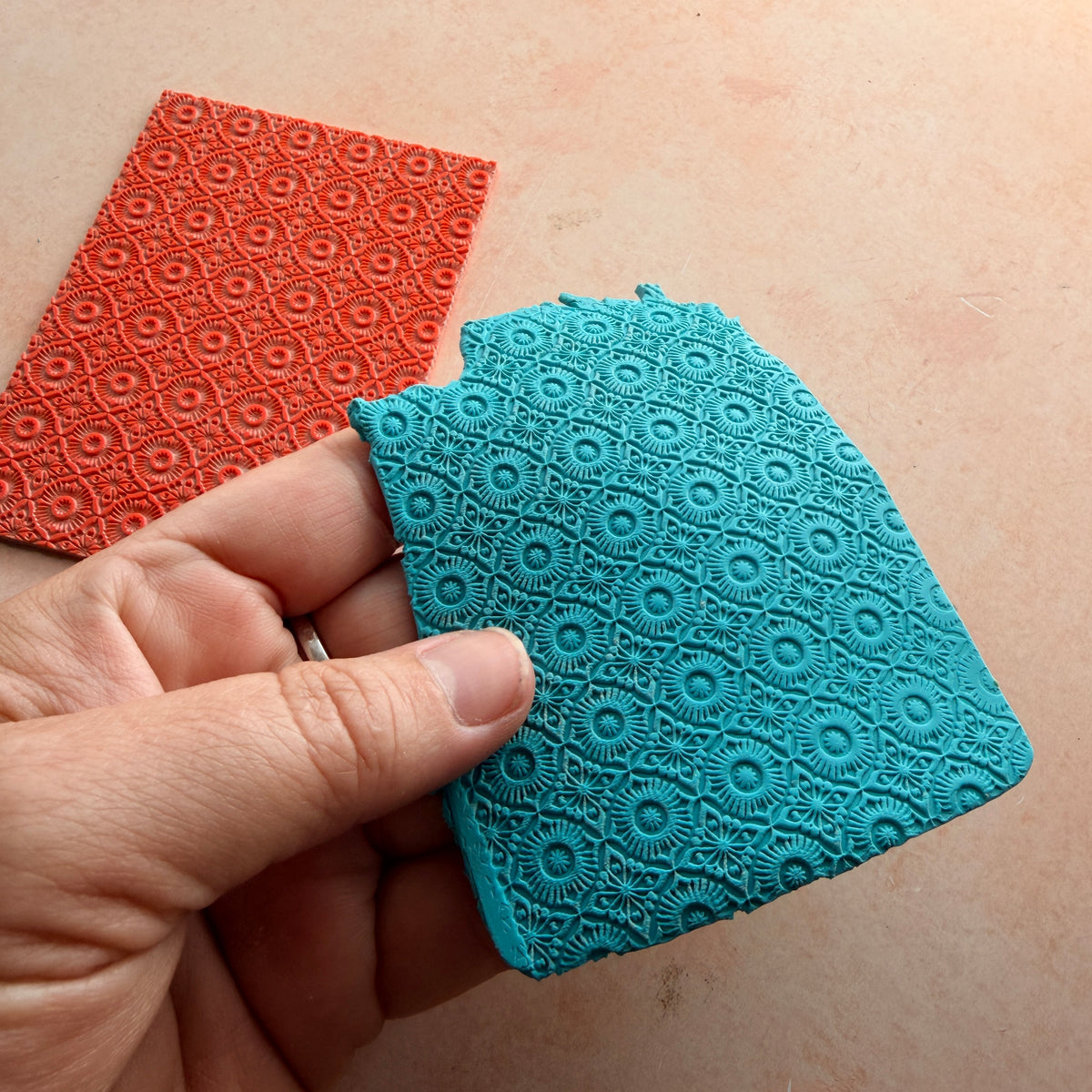 Dancing Tiles Rubber Texture Stamp | 3x4 Inch