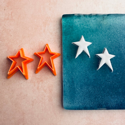 Shining Star clay stud earrings cutter set | polymer clay mini star stud cutters - Create Along 