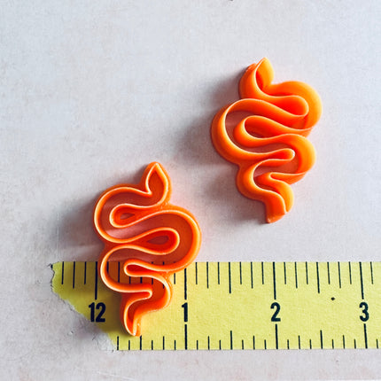Coiled Snake clay paired cutter set | polymer clay snake earring mirrored cutters - Create Along 