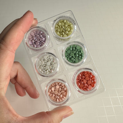 Candy Dots Ceramic Cabochon Hot Fix (Spring Fling & Circus Tent Sets) 4mm Bake-able Shiny Buttons - Create Along 