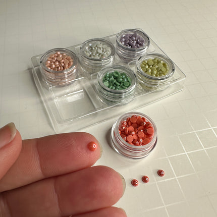 Candy Dots Ceramic Cabochon Hot Fix (Spring Fling & Circus Tent Sets) 4mm Bake-able Shiny Buttons - Create Along 